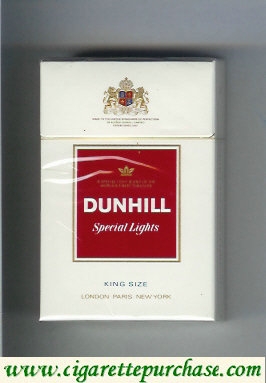 Dunhill Special Lights white and red cigarettes hard box